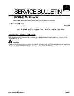 Предварительный просмотр 1 страницы Kodak MULTILOADER 700 Service Bulletin