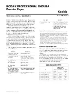 Kodak Premier Paper Technical Data preview