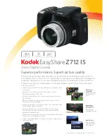 Предварительный просмотр 1 страницы Kodak Z712 - EASYSHARE IS Digital Camera Specifications