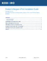 Kodaro Niagara 4 Installation Manual предпросмотр