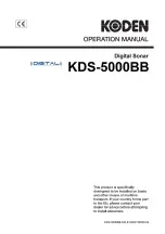 Предварительный просмотр 1 страницы Koden KDS-5000BB Operation Manual