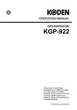 Preview for 1 page of Koden KGP-922 Operation Manual