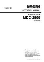 Preview for 1 page of Koden MDC-2900 Operation Manual