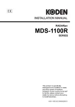 Preview for 1 page of Koden MDS-1100R Series Installation Manual