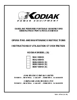 Preview for 1 page of Kodiak SGA1900HX Operating And Maintenance Instructions Manual