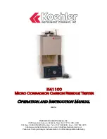 Koehler K41100 Operation And Instruction Manual предпросмотр