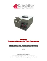 Preview for 1 page of Koehler K60094 Operation And Instruction Manual