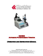 Preview for 1 page of Koehler K905 Series Operation And Instruction Manual