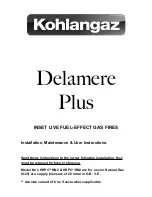 Предварительный просмотр 1 страницы Kohlangaz Delamere Plus Installation, Maintenance & User Instructions