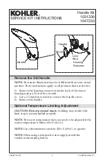 Предварительный просмотр 1 страницы Kohler 1031338 Service Kit Instructions