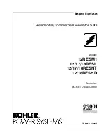 Preview for 1 page of Kohler 12/17/18RESL Installation Manual