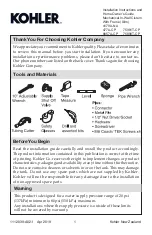 Kohler 4179A-NA Installation Instructions And Home Owner'S Manual предпросмотр