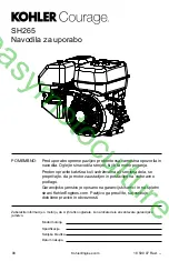 Preview for 90 page of Kohler Courage SH265 Owner'S Manual