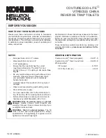 Kohler COUTURE ECO-LITE Installation Instructions Manual предпросмотр