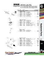 Предварительный просмотр 22 страницы Kohler Free Freight K321S Parts List