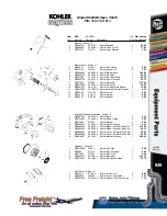 Предварительный просмотр 40 страницы Kohler Free Freight K321S Parts List