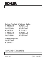 Preview for 1 page of Kohler K-1200-AC Installation Instructions Manual