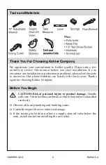 Preview for 2 page of Kohler K-17641 Installation Manual