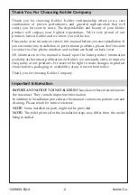 Preview for 2 page of Kohler K-22241K Installation And Care Manual