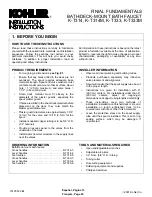 Предварительный просмотр 1 страницы Kohler K-T314 Installation Instructions Manual