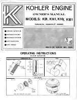 Предварительный просмотр 1 страницы Kohler K141 Owner'S Manual