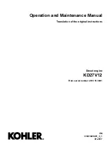 Предварительный просмотр 1 страницы Kohler KD27V12 Operation And Maintenance Manual