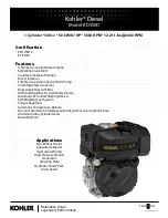 Kohler KD350D Specifications предпросмотр