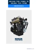 Kohler KDI 1903 TC Owner'S Manual предпросмотр