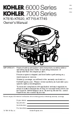 Kohler KT715 Owner'S Manual preview