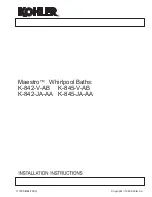 Kohler Maestro K-842-V-AB Installation Instructions Manual preview