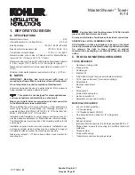 Preview for 1 page of Kohler MasterShower K-74 Installation Instructions Manual