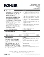 Preview for 1 page of Kohler MAXISPACE K-96103 Installation Instructions Manual