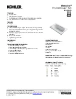 Preview for 1 page of Kohler Memoirs K-1418-G Installation & Dimensions