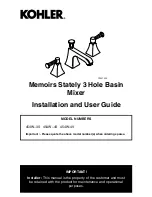 Предварительный просмотр 1 страницы Kohler Memoirs Stately 3 Hole Basin Mixer Installation And User Manual