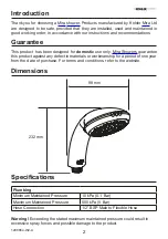 Предварительный просмотр 2 страницы Kohler Mira Response Handset L19A Installation & User Manual