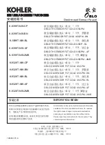 Kohler OBLO K-8399T-NW-2MB Installation Instructions Manual предпросмотр