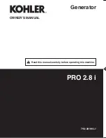 Preview for 1 page of Kohler PRO 2.8 i Owner'S Manual