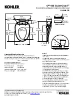 Предварительный просмотр 2 страницы Kohler Quiet-Close C3-455 Quick Start Manual