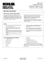 Kohler REVIVAL K-14241 Installation Instructions Manual preview