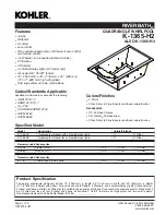 Preview for 1 page of Kohler RiverBath Quadrangle K-1365-H2 Specification Sheet