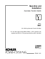 Kohler RXT Operation And Installation preview