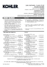 Kohler SAN RAPHAEL CLASS FIVE K-23722T-130 Installation Instructions Manual preview