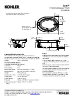 Предварительный просмотр 2 страницы Kohler Serif 5 BubbleMassage K-1337-G Manual