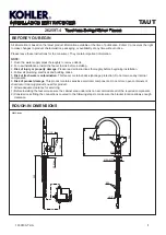 Preview for 7 page of Kohler TAUT 26259T-4 Instruction Manual