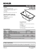 Kohler TEA-FOR-TWO K-856-H2 Specification Sheet preview