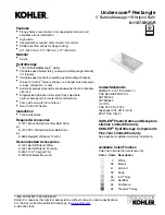 Preview for 1 page of Kohler Underscore K-1167-XH2GR Detailed Planning Dimensions