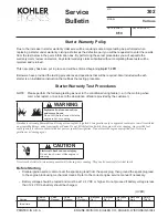 Предварительный просмотр 1 страницы Kohler Various Service Bulletin