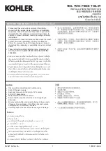 Kohler VEIL K-1666K-SL-0 Installation Instruction preview