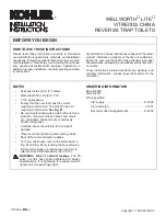 Kohler WELLWORTH LITE K-4229 Installation Instructions Manual preview