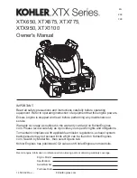 Предварительный просмотр 1 страницы Kohler XTX Series Owner'S Manual